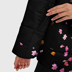 Куртка зимняя женская Вихрь розовых лепестков, цвет: 3D-черный — фото 2