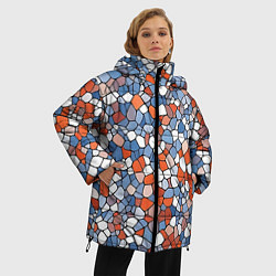 Куртка зимняя женская Красочная мозаика, цвет: 3D-красный — фото 2