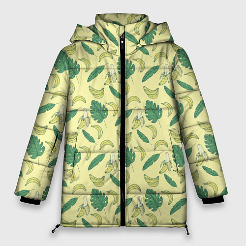 Женская зимняя куртка Бананы паттерн / 3D-Светло-серый – фото 1