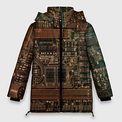 Куртка зимняя женская Старая печатная плата, цвет: 3D-светло-серый