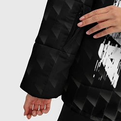 Куртка зимняя женская Audi карбоновый фон, цвет: 3D-черный — фото 2