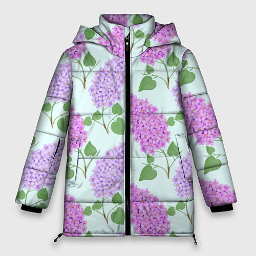 Женская зимняя куртка Лиловая и розовая сирень / 3D-Светло-серый – фото 1