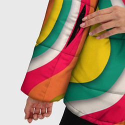 Куртка зимняя женская Множество красочных линий, цвет: 3D-черный — фото 2