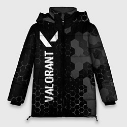 Куртка зимняя женская Valorant glitch на темном фоне: по-вертикали, цвет: 3D-черный
