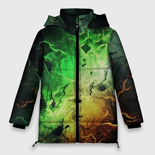 Женская зимняя куртка Зеленый взрыв / 3D-Светло-серый – фото 1