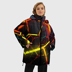 Куртка зимняя женская Неоновые трубки, цвет: 3D-черный — фото 2