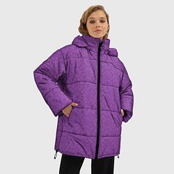 Куртка зимняя женская Сиреневого цвета с узорами, цвет: 3D-черный — фото 2