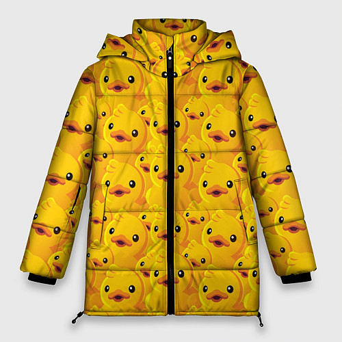 Женская зимняя куртка Желтая резиновая уточка для ванны / 3D-Светло-серый – фото 1