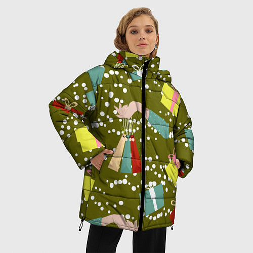 Женская зимняя куртка Подарки и сувениры / 3D-Красный – фото 3