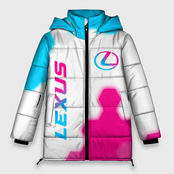 Женская зимняя куртка Lexus neon gradient style: надпись, символ
