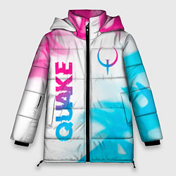 Куртка зимняя женская Quake neon gradient style: надпись, символ, цвет: 3D-черный