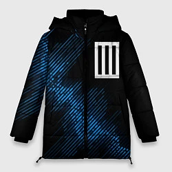 Куртка зимняя женская Paramore звуковая волна, цвет: 3D-черный