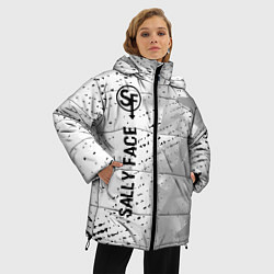 Куртка зимняя женская Sally Face glitch на светлом фоне: по-вертикали, цвет: 3D-черный — фото 2