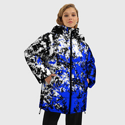 Куртка зимняя женская Белая и синяя краска, цвет: 3D-черный — фото 2
