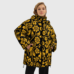 Куртка зимняя женская Золотая хохлома, цвет: 3D-красный — фото 2