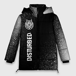 Куртка зимняя женская Disturbed glitch на темном фоне: по-вертикали, цвет: 3D-черный