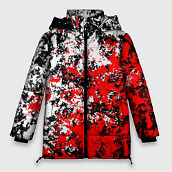Куртка зимняя женская Красная и белая краска, цвет: 3D-светло-серый