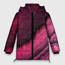 Куртка зимняя женская Блёстки розовые, цвет: 3D-красный
