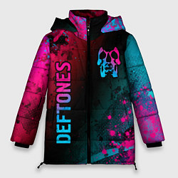 Женская зимняя куртка Deftones - neon gradient: надпись, символ