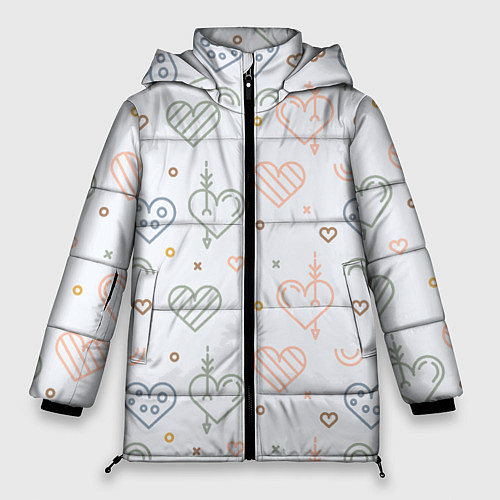 Женская зимняя куртка Lovely hearts / 3D-Светло-серый – фото 1
