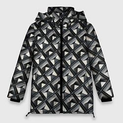 Куртка зимняя женская Текстура металла, цвет: 3D-черный