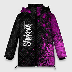 Куртка зимняя женская Slipknot rock legends: по-вертикали, цвет: 3D-черный