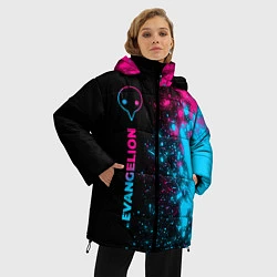 Куртка зимняя женская Evangelion - neon gradient: по-вертикали, цвет: 3D-черный — фото 2