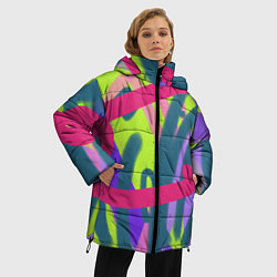 Куртка зимняя женская Цветастая графика, цвет: 3D-светло-серый — фото 2