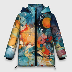 Куртка зимняя женская Пятна: арт нейросети, цвет: 3D-красный