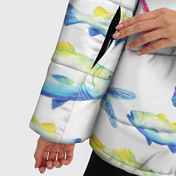 Куртка зимняя женская Fish family, цвет: 3D-светло-серый — фото 2