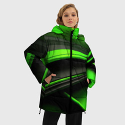 Куртка зимняя женская Black green textureпоп, цвет: 3D-светло-серый — фото 2