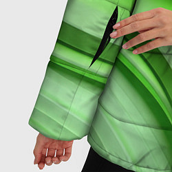 Куртка зимняя женская Светлые зеленые волны, цвет: 3D-черный — фото 2