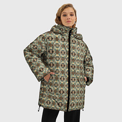 Куртка зимняя женская Золотисто-коричневая симметрия, цвет: 3D-черный — фото 2