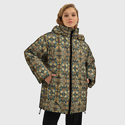 Куртка зимняя женская Обтекаемый узор в стиле Артдеко, цвет: 3D-черный — фото 2
