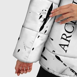 Куртка зимняя женская Architects и рок символ на светлом фоне, цвет: 3D-черный — фото 2
