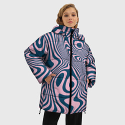 Куртка зимняя женская Абстрактный размытый узор, цвет: 3D-черный — фото 2