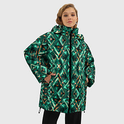 Куртка зимняя женская Изумрудный калейдоскоп, цвет: 3D-черный — фото 2