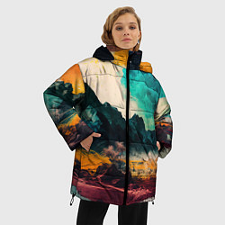 Куртка зимняя женская Загадочное измерение, цвет: 3D-красный — фото 2