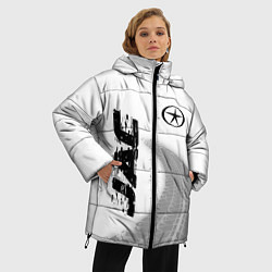 Куртка зимняя женская JAC speed на светлом фоне со следами шин: надпись,, цвет: 3D-черный — фото 2