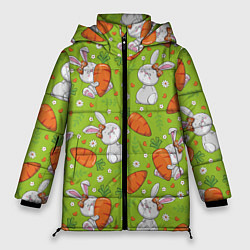 Куртка зимняя женская Летние зайчики, цвет: 3D-светло-серый