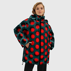 Куртка зимняя женская Сотовая структура 3D, цвет: 3D-красный — фото 2
