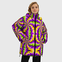 Куртка зимняя женская Красочная иллюзия вращения, цвет: 3D-черный — фото 2