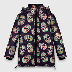 Женская зимняя куртка Узор с черепами Pattern with skulls