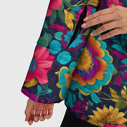 Куртка зимняя женская Цветочный микс, цвет: 3D-светло-серый — фото 2