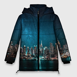 Куртка зимняя женская Большой город в звездах, цвет: 3D-светло-серый