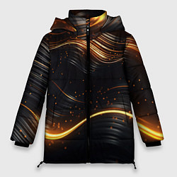 Куртка зимняя женская Золотистые волны, цвет: 3D-красный