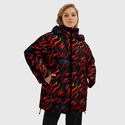 Куртка зимняя женская Оранжевые огоньки, цвет: 3D-красный — фото 2