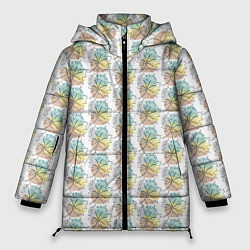 Куртка зимняя женская Кленовые листики, цвет: 3D-черный