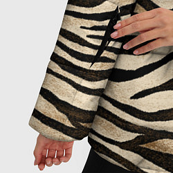 Куртка зимняя женская Шкура зебры и белого тигра, цвет: 3D-светло-серый — фото 2