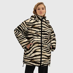 Куртка зимняя женская Шкура зебры и белого тигра, цвет: 3D-светло-серый — фото 2
